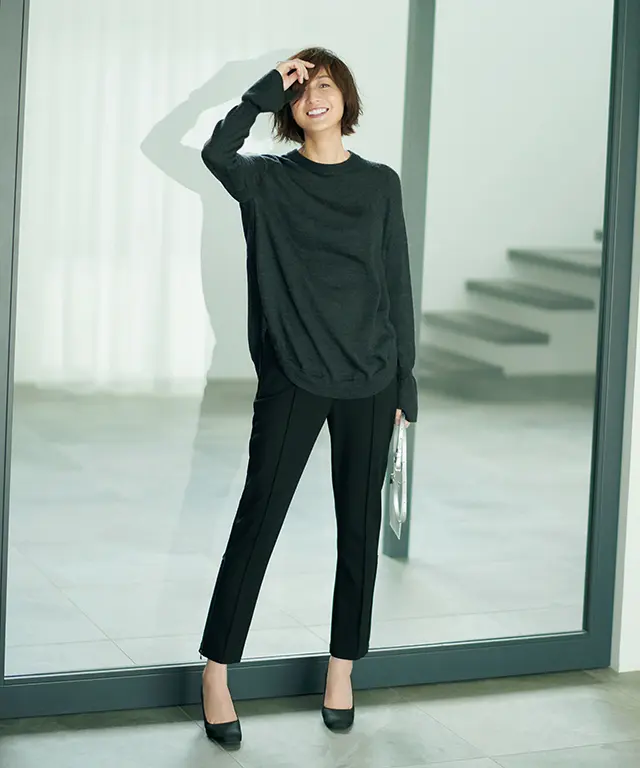 シンプルニット＆パンツ