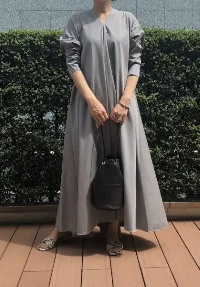 ATON ドレープドレス ￥75,900