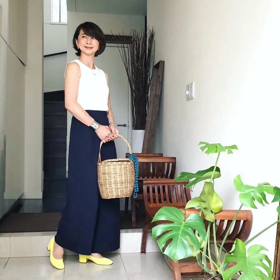 Heading southのパンプス　パンツコーデ