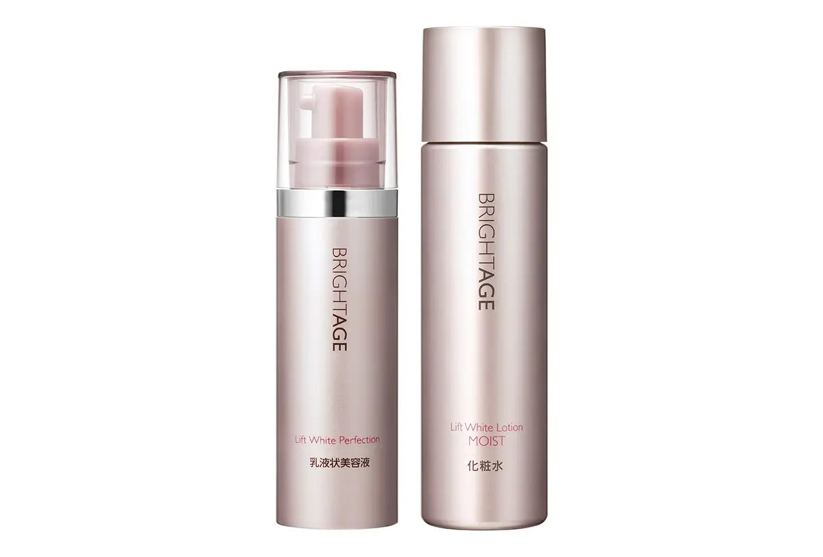 ブライトエイジ リフトホワイト（右）ローション モイスト（医薬部外品）120㎖ ￥5,500・（左）パーフェクション（医薬部外品）40g ￥8,800／第一三共ヘルスケアダイレクト