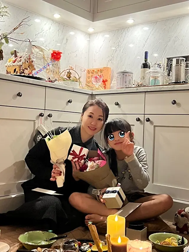 次女と自分の合同誕生会♡