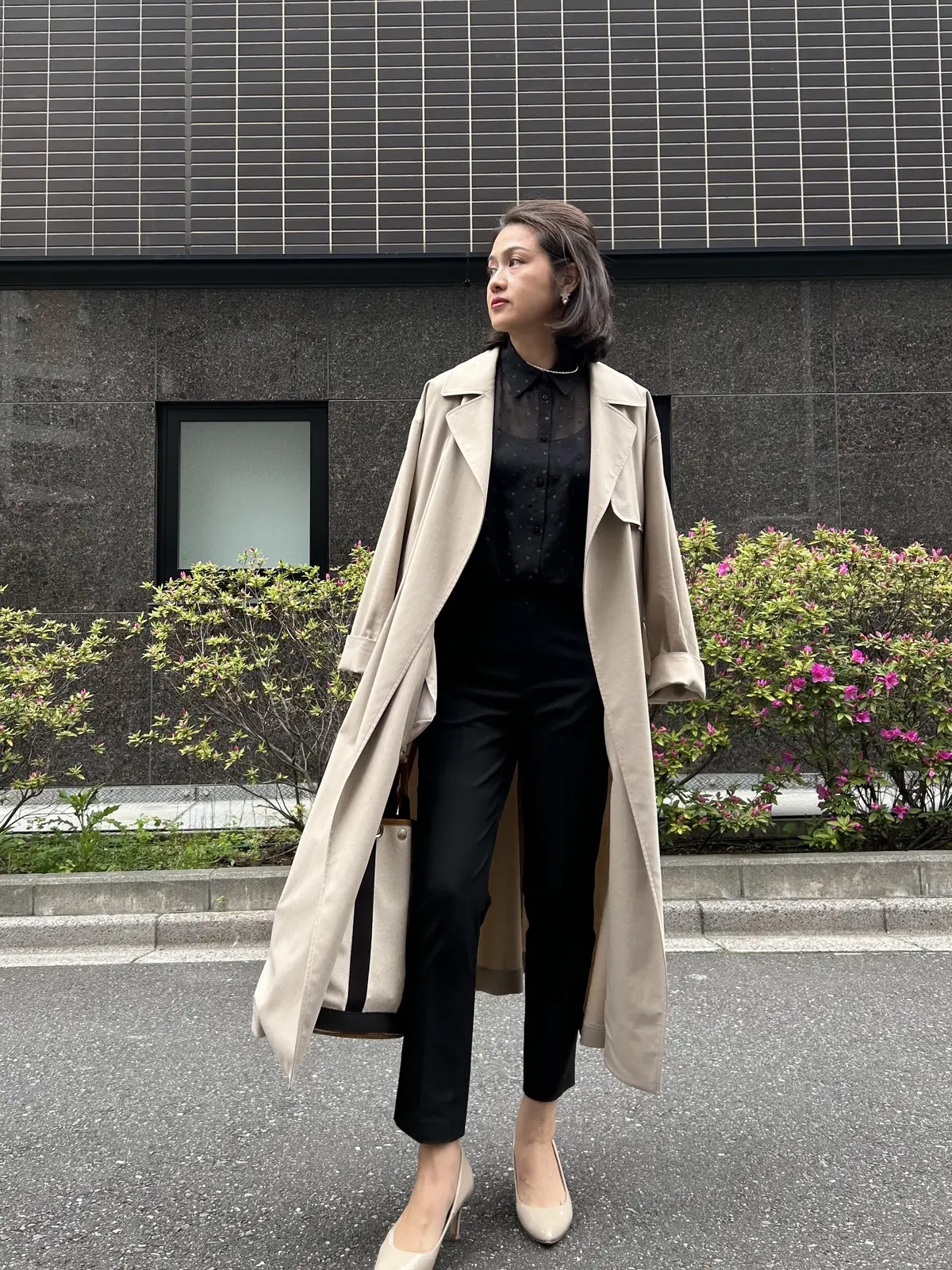 ZARA シアーブラウス　トレンチコート