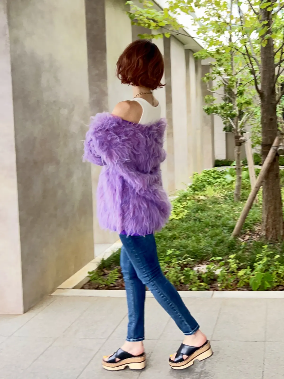 秋カラー💜ピンクのボブヘアにユニクロタンの画像_7