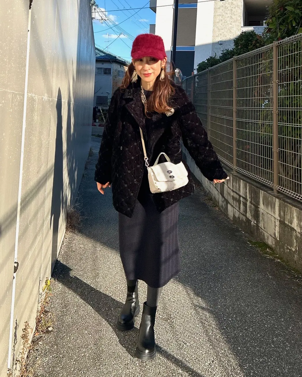 雪の降る帰省に重宝したGUの黒ブーツの画像_2