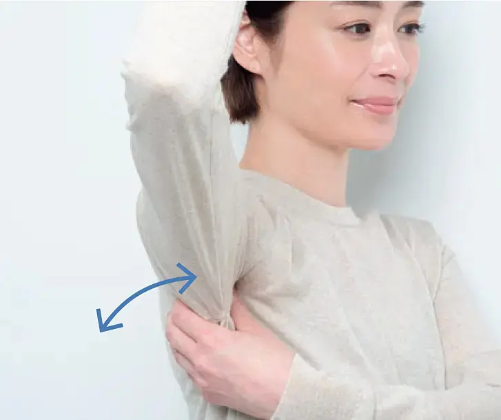 2.肩につながる腕のコリ、ねじれにも同様に