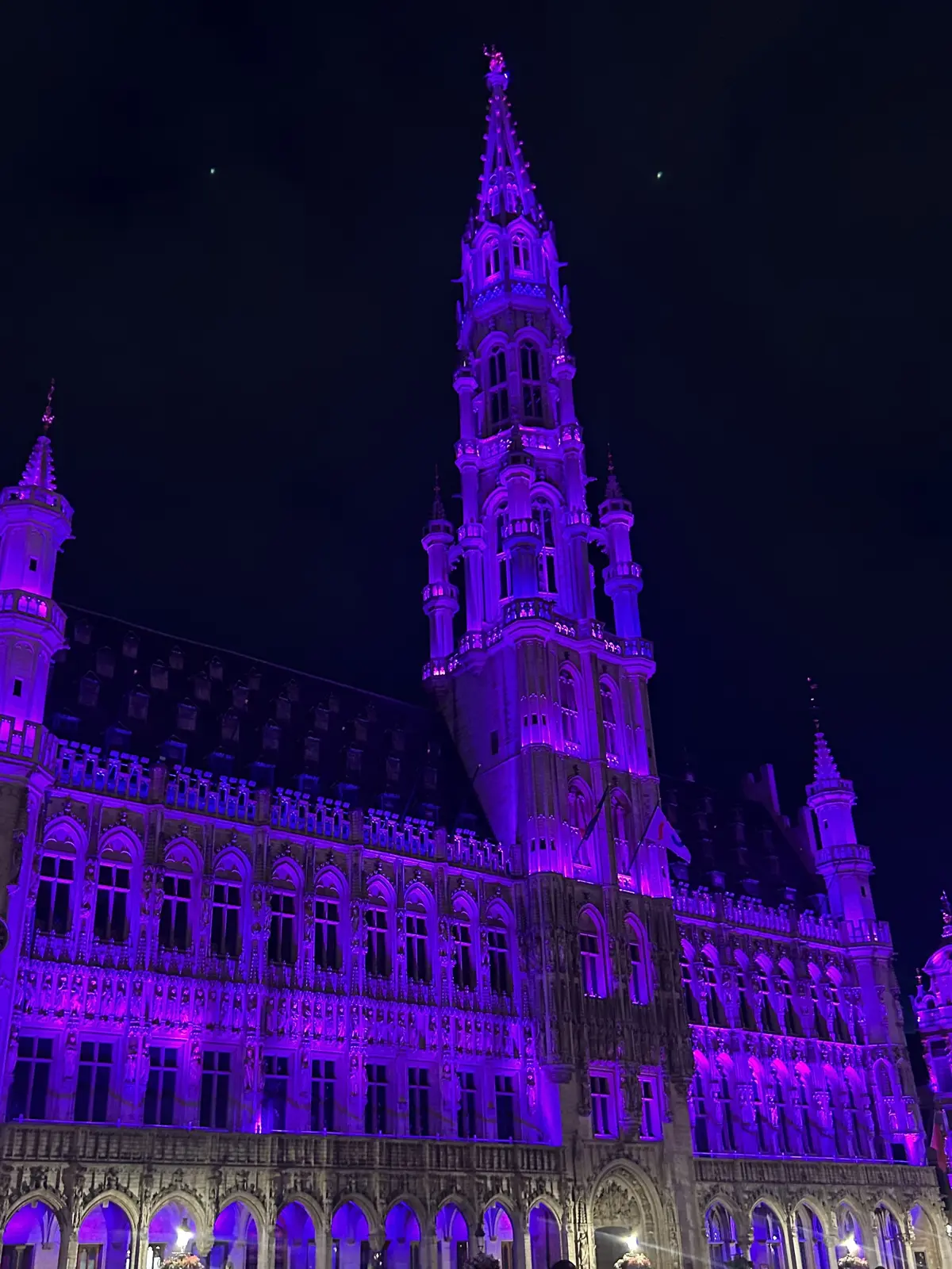 ベルギー　世界遺産　グランプラス　夜景