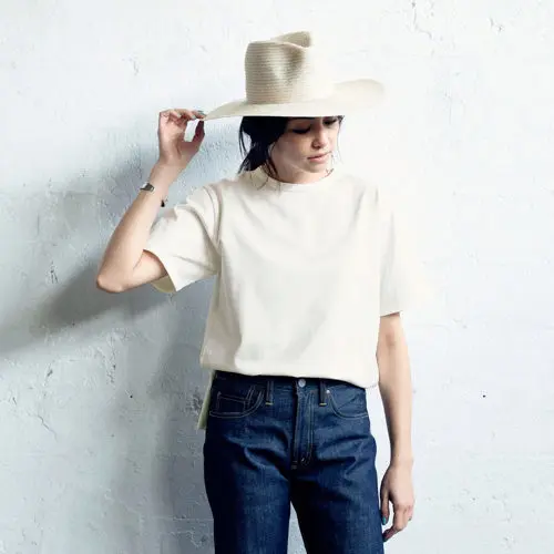 SINME×éclat スリット入りビッガーTシャツ