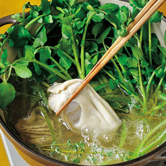 牡蠣のスパークリングワイン鍋