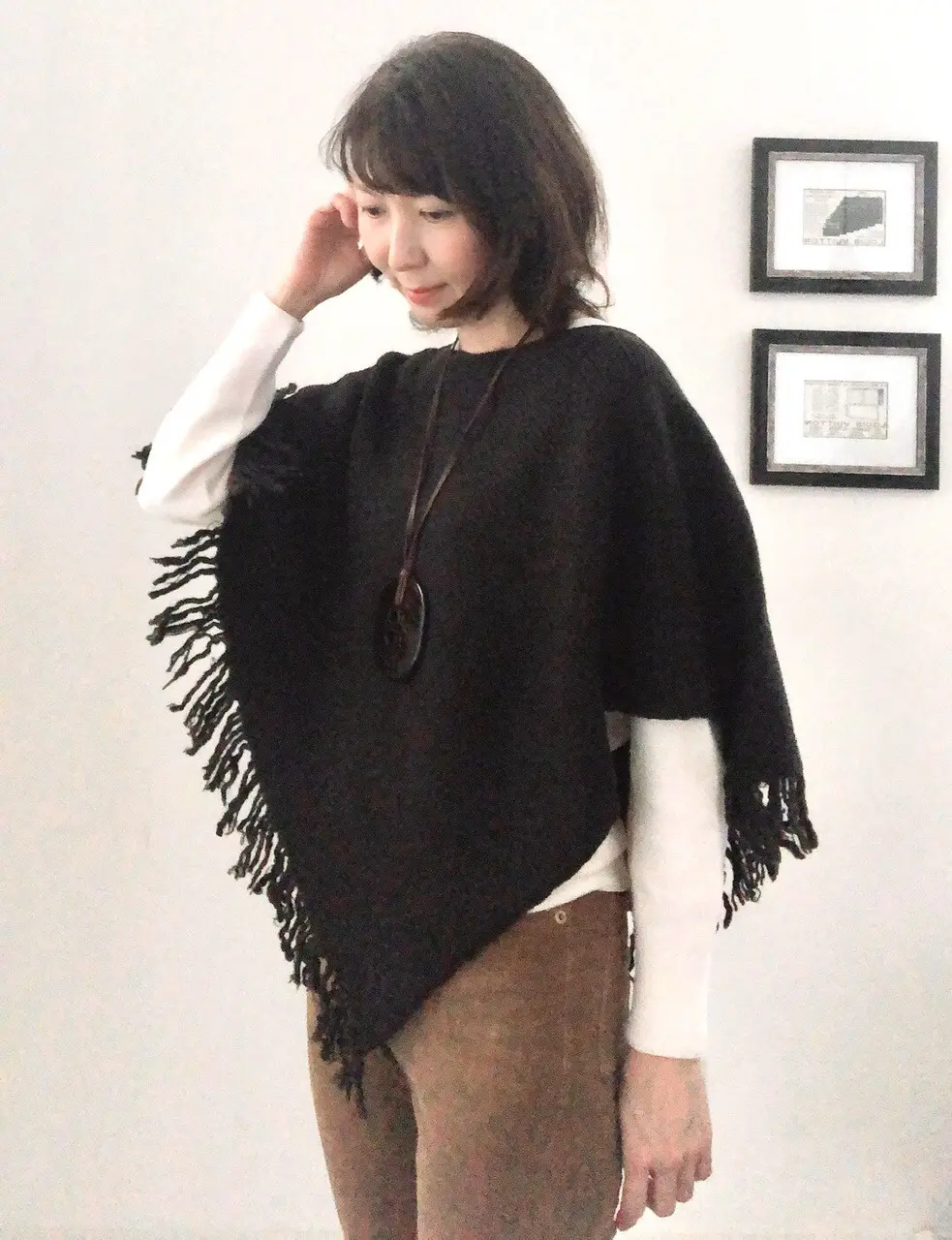 短めポンチョ