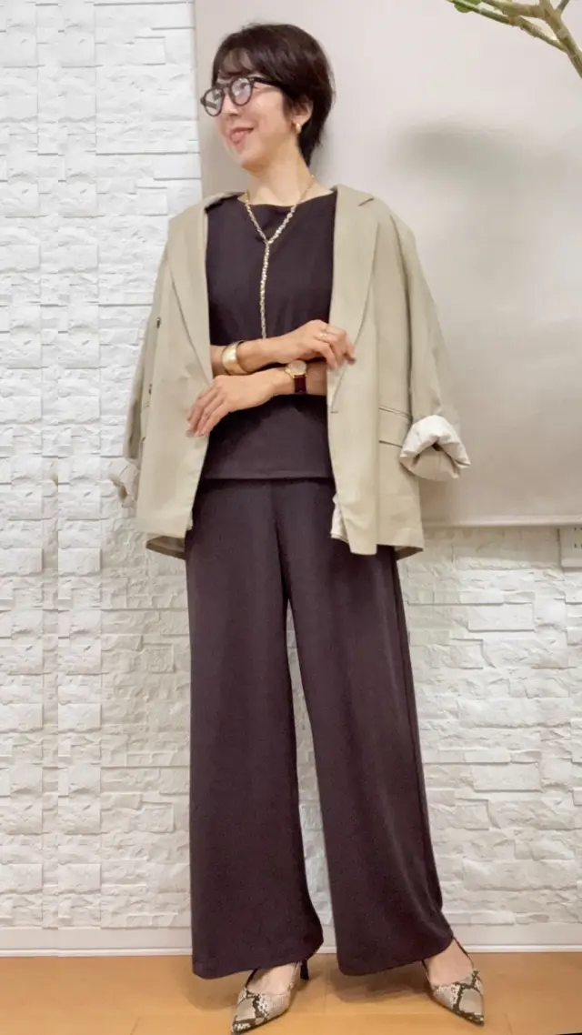 ハンサムコーデ　アラフィフファション　プチプラコーデ　プチプラファション　50代　ユニクロ　エイチアンドエム　GU