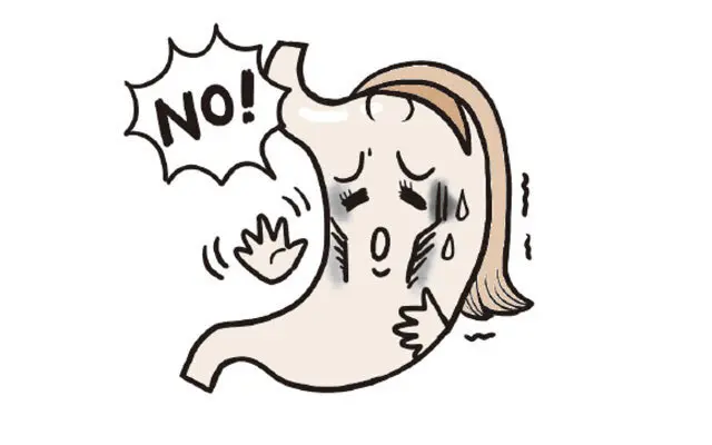 食欲がない 胃の上部が膨らまないと早期満腹感が現れ、食欲がなくなりやすい。