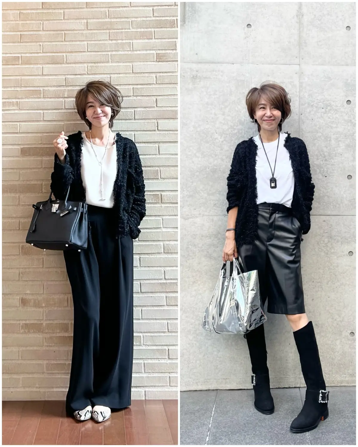 秋の白黒モノトーンコーデ4stylesの画像_1