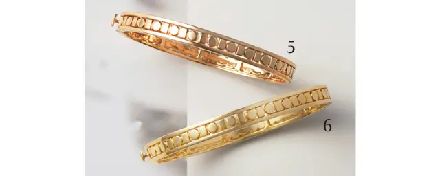 ❺・❻「ベル エポック リール」⑤（PG）￥657,800・⑥（YG）￥657,800／ダミアーニ 銀座タワー（ダミアーニ）