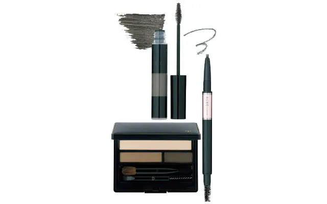 花王のオーブ デザイニングアイブロウ GY803、カネボウ化粧品のケイト 3Dアイブロウカラー GY-1、クレ・ド・ポー ボーテのアークエリーニュ YE-BR