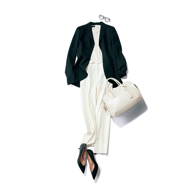 ホワイト×黒ジャケット