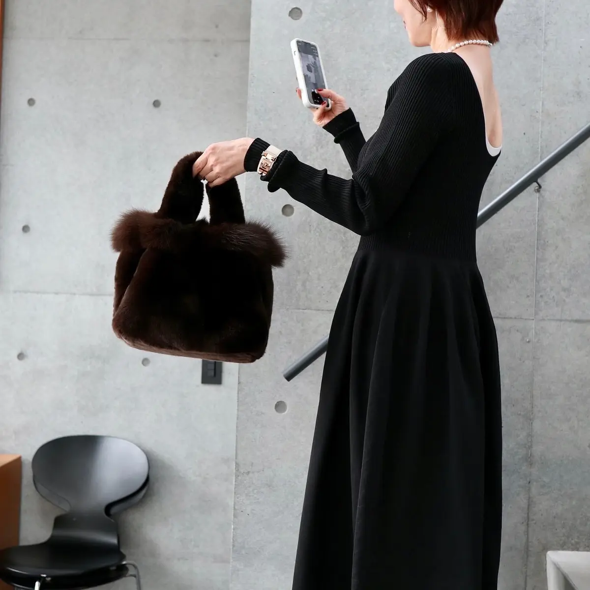 ブラックワンピース  着回し3コーデの画像_2