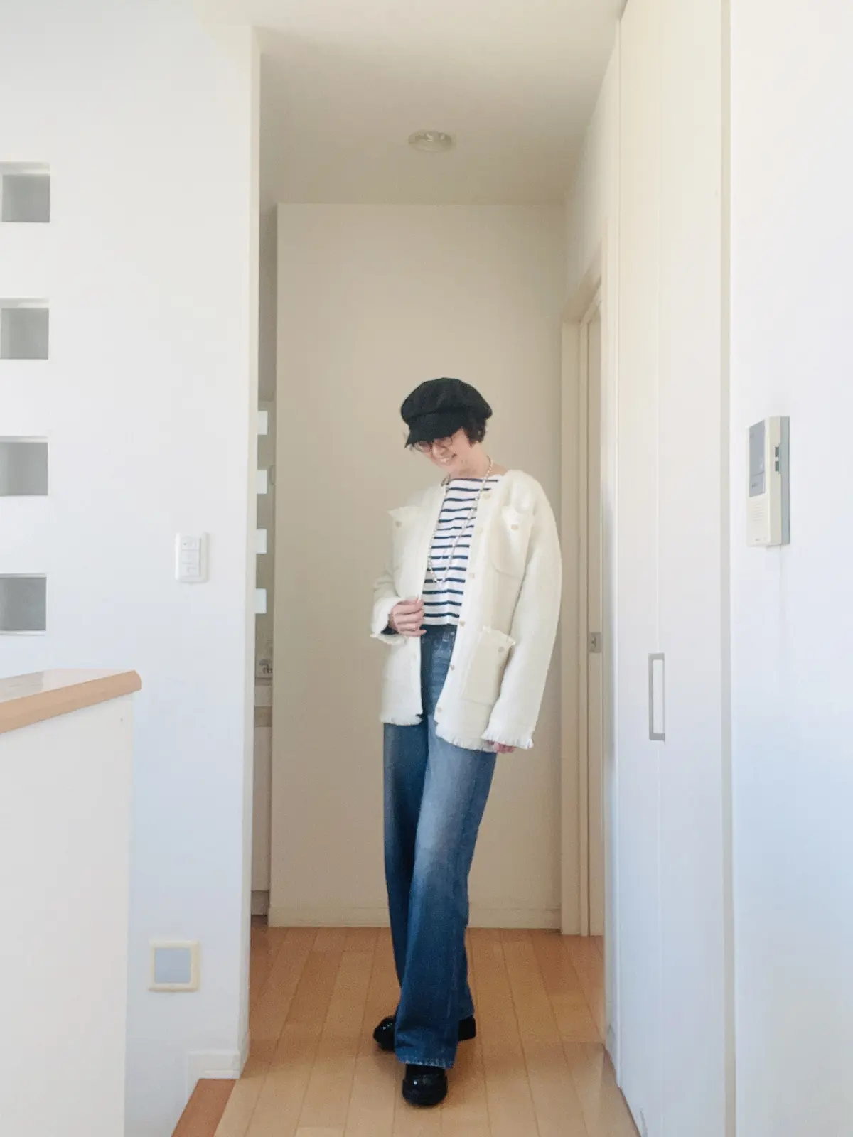 デニムプリントパンツ♡ツィード風ジャケッの画像_4