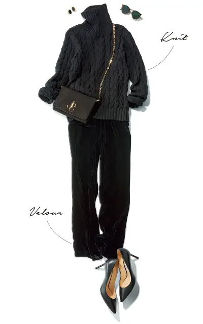 ニット×ベロア