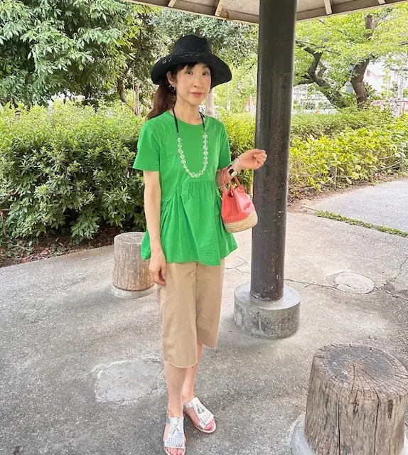 ZARAのグリーントップスで暑〜い日のおの画像_5