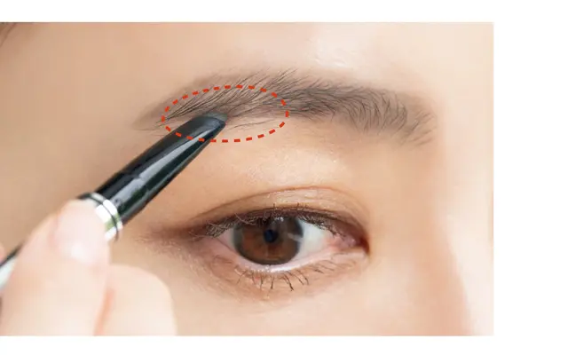 優しげフラット眉のプロセス