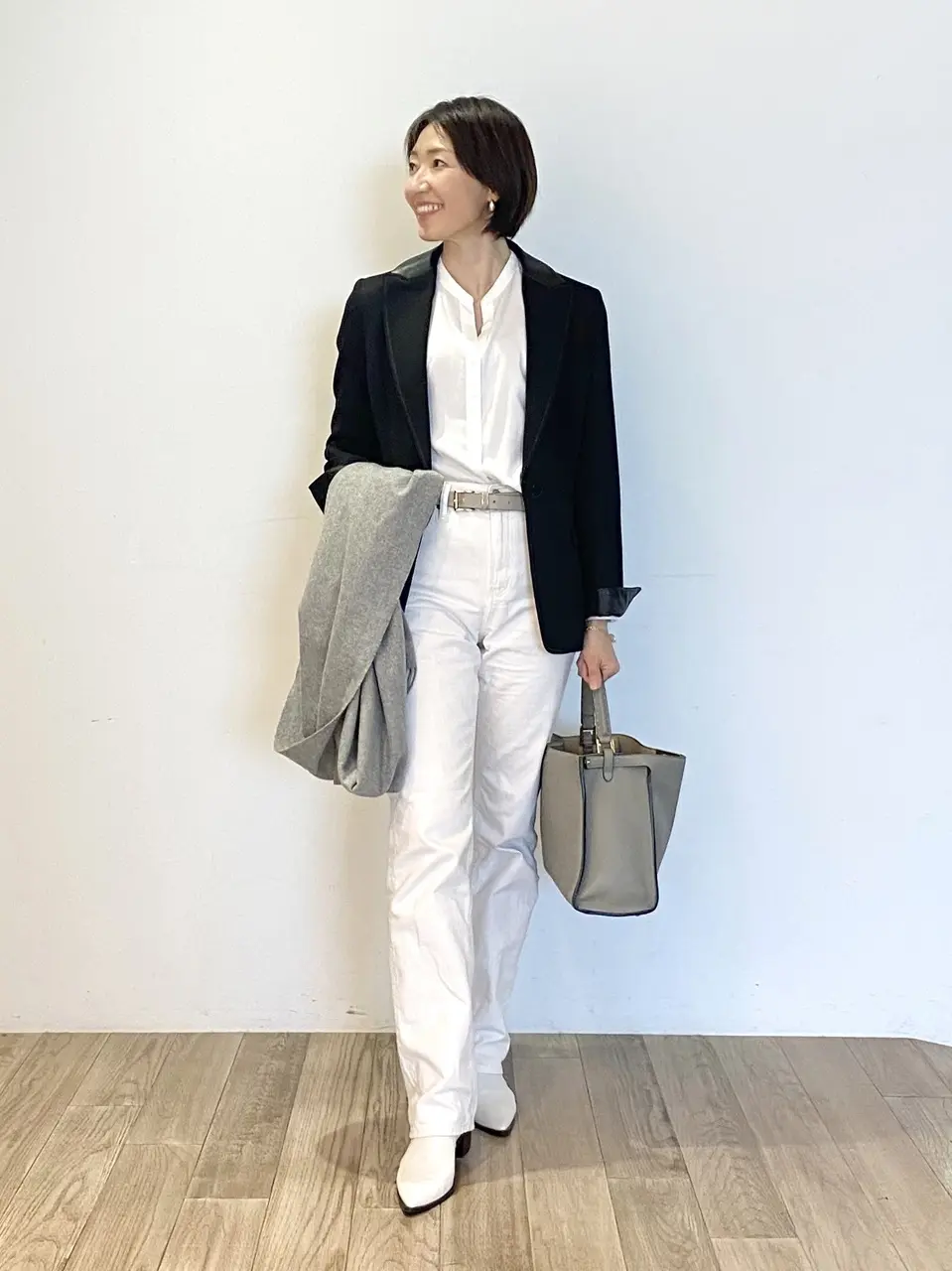 ユニクロホワイトデニムコーデ③