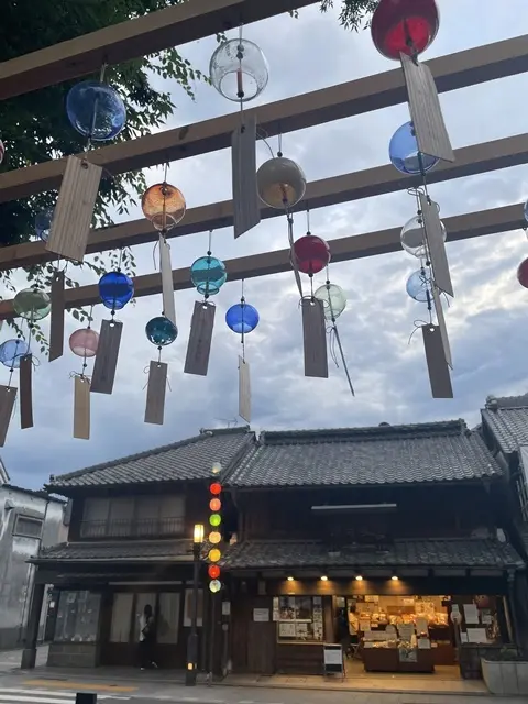 川越百万灯夏まつりの提灯と、風鈴の風景