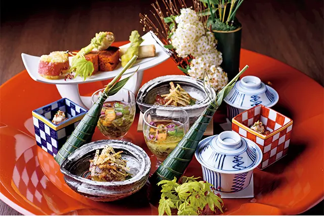 華やかな日本料理の前菜