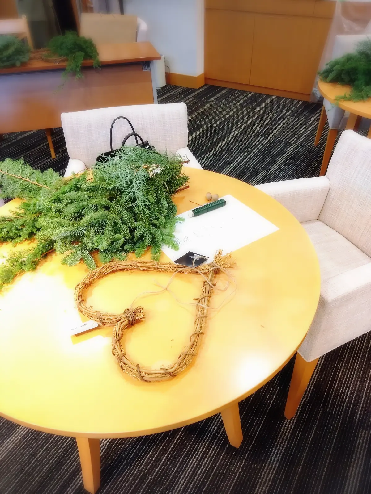 クリスマスリース、ハート型リース、二子玉川、玉川高島屋、マーサーブランチ、二子玉川ランチ