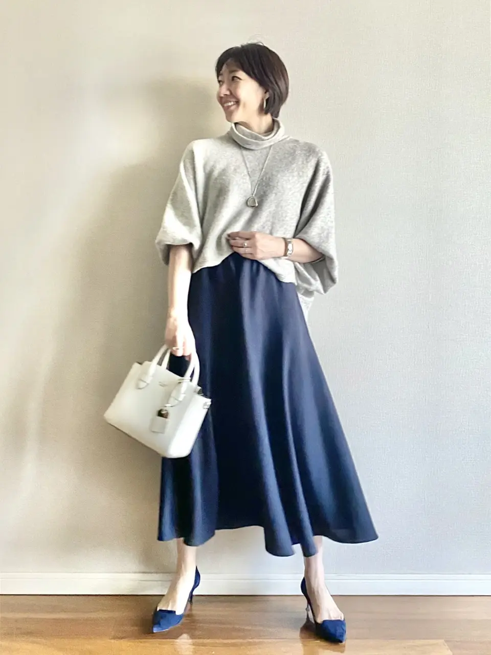 ネイビースカートコーデ①