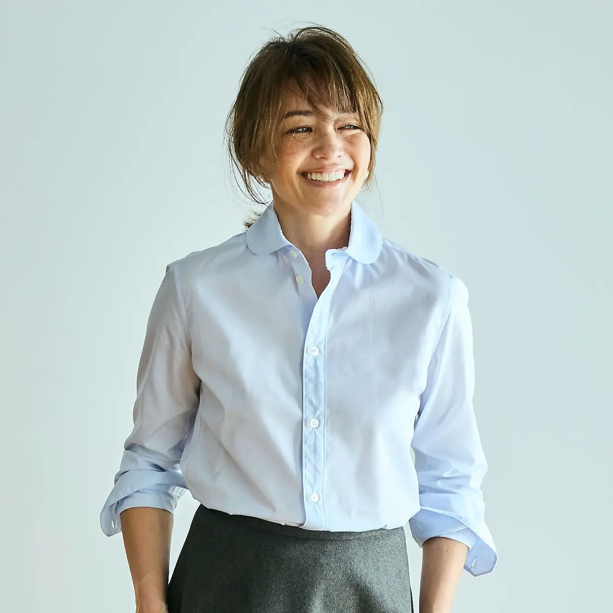 MADISONBLUE BIG ROUND COLLAR SH‐SHIRT／BLOUSE