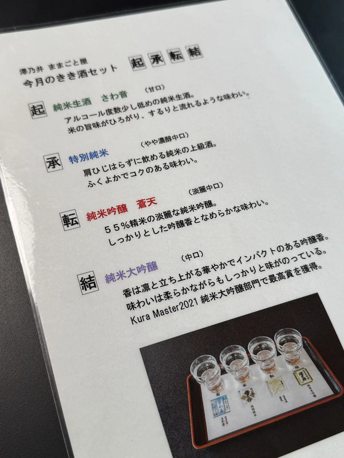 澤乃井　ままごと屋　利き酒セット