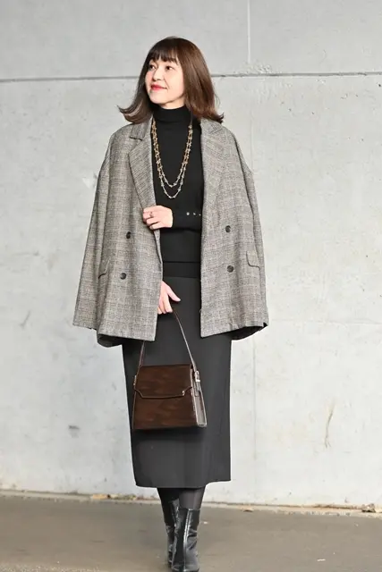 ユニクロスカートで秋コーデ