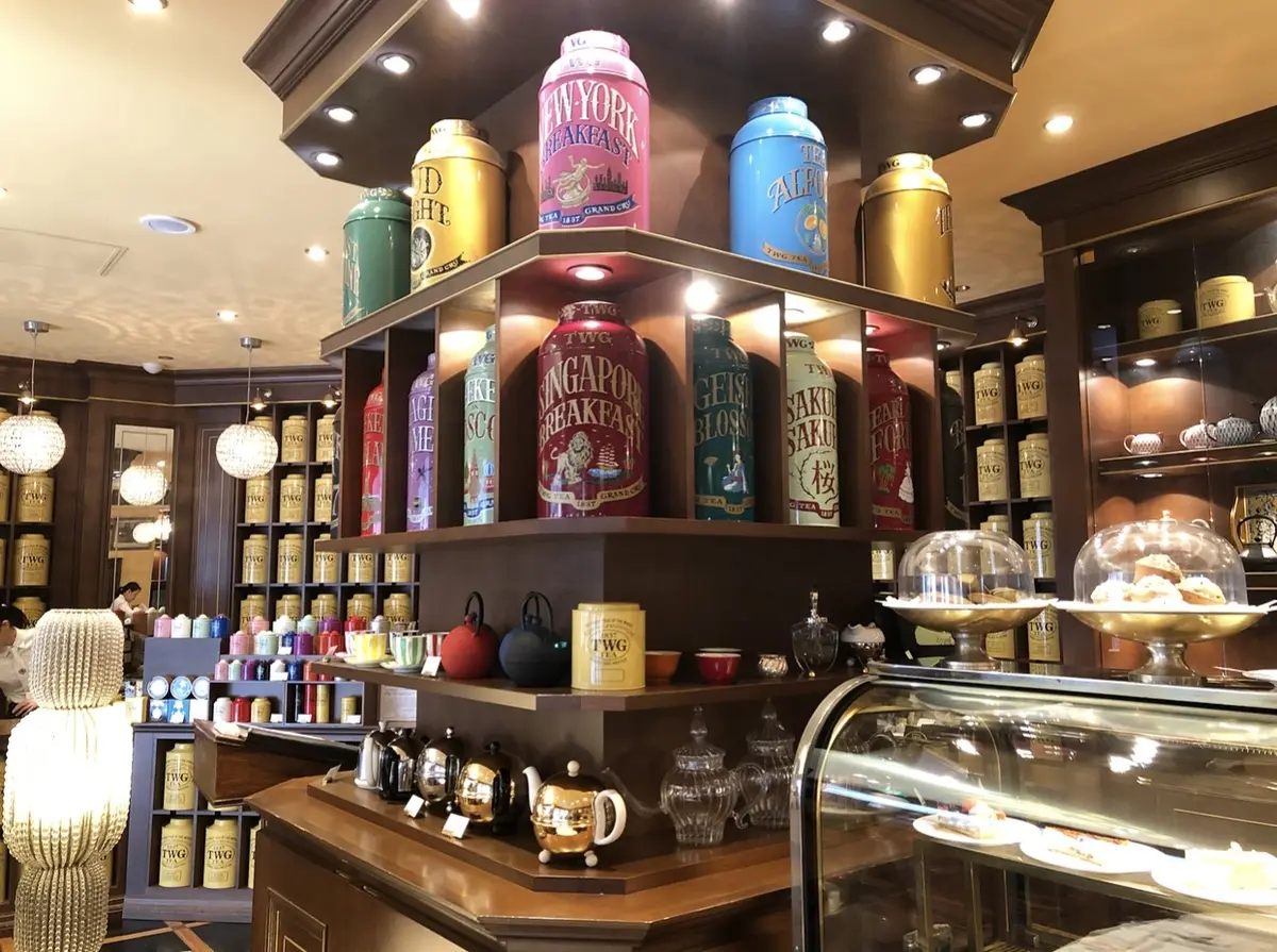 花柄ワンピ＆かごbagで、TWGカフェ☕の画像_2