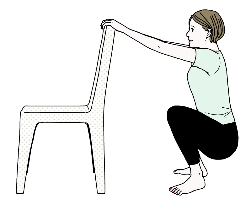 OurAge×Webエクラ  椅子につかまって行うドクターズスクワット