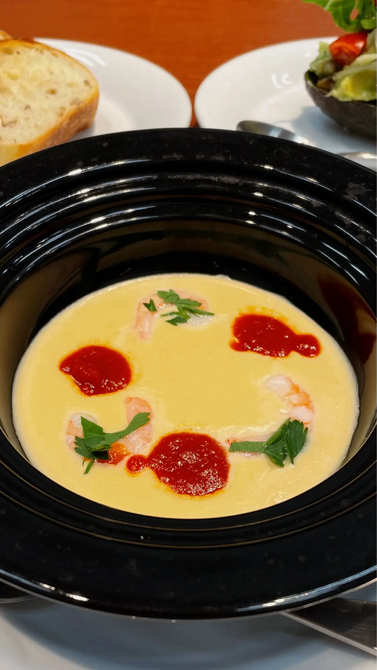 ポタージュ、スープ、オマール海老風味、エビ、海老、トマト、トマトソース、クリームシチュー、シチュー、エビのクリームシチュー、海老のクリームシチュー