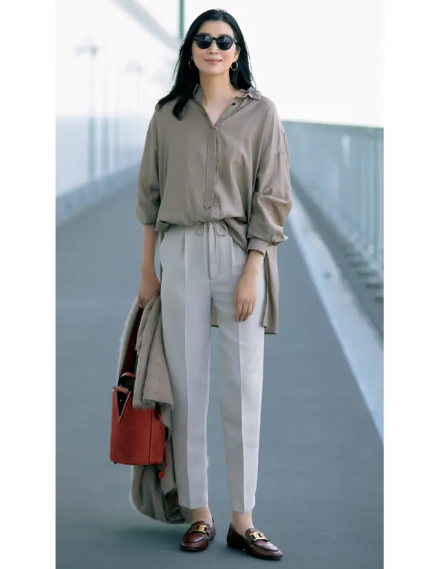 ニュアンスカラーのワントーンコーデのゆうき