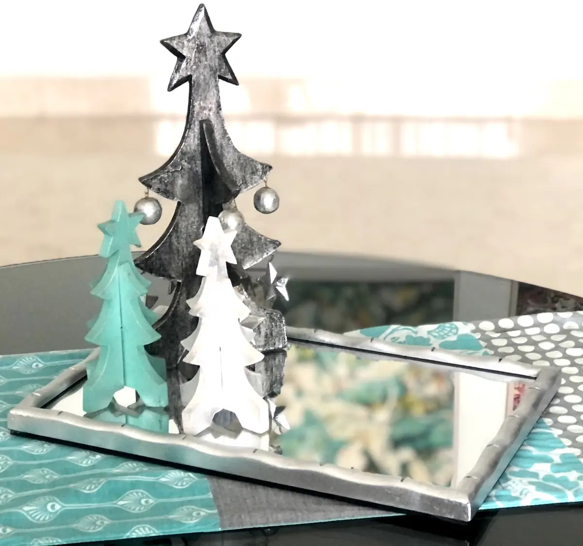 ミラートレイ　クリスマスツリー　クリスマスデコレーション