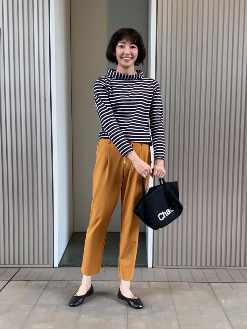 JENNEボーダーTシャツコーデ