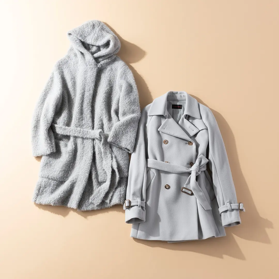 軽量できれい見えするミドル丈コート