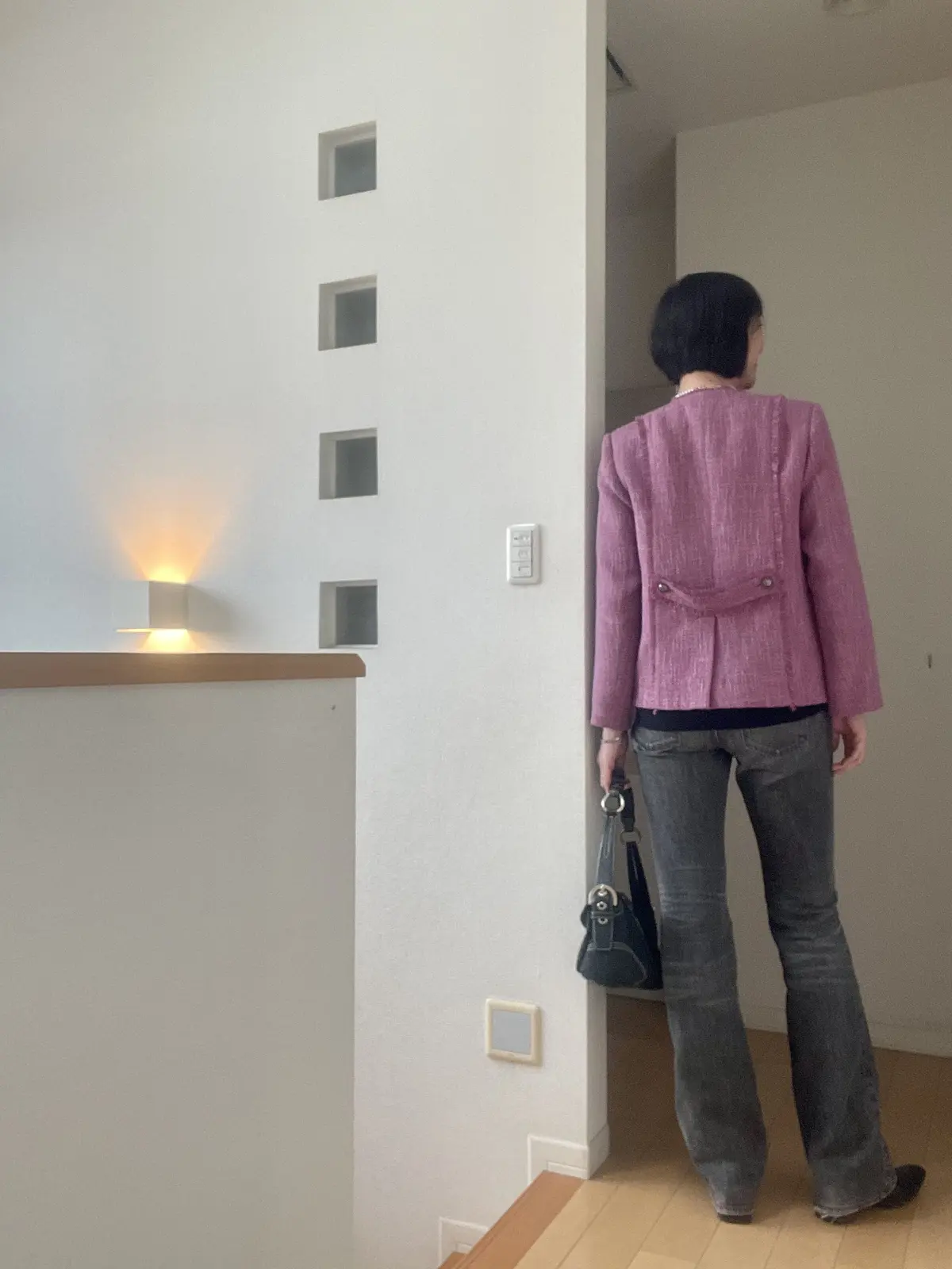 ノーカラーツィードジャケット♡銀座にて春の画像_1