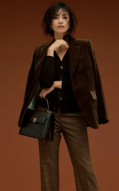 ブラウン　チェック　パンツ