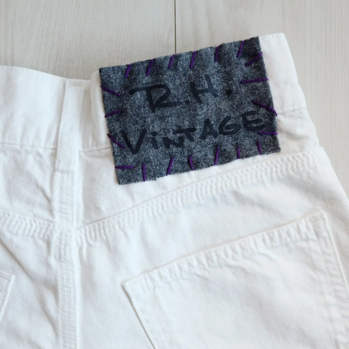 ロンハーマン　白デニム　ワイドデニム