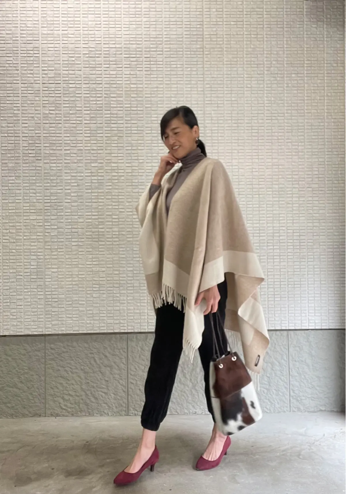大判ストールで楽ちんコーデの画像_2