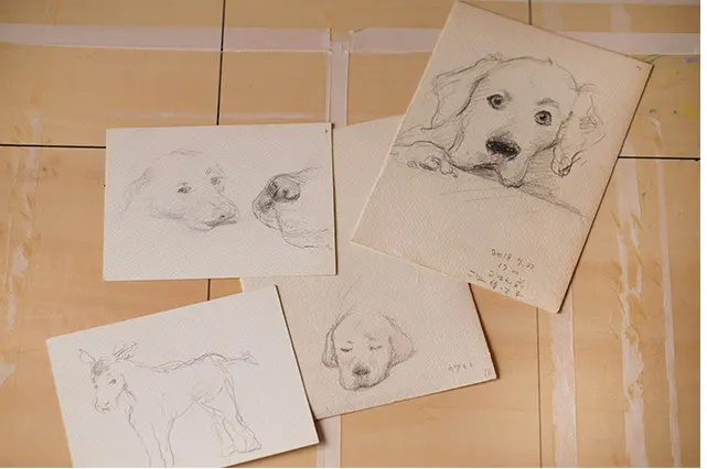 日常を切り取った山本さんによるスケッチ画が、2024年カレンダーのそこここに登場。お楽しみに！