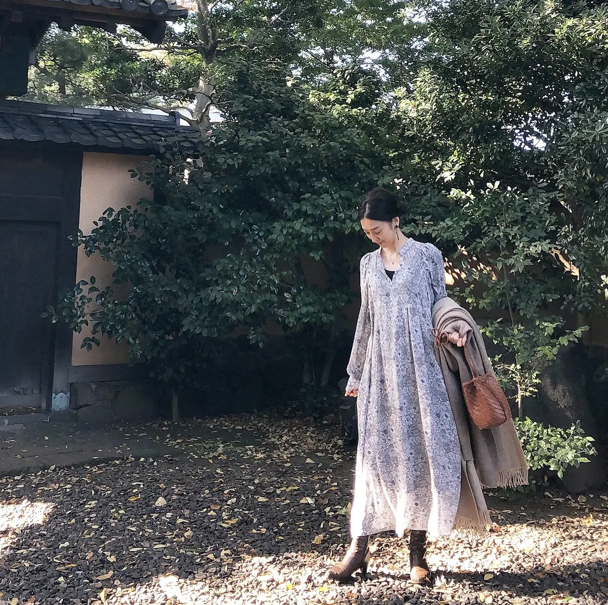 秋色花柄ワンピで、芸術パフェを食べに♩の画像_4