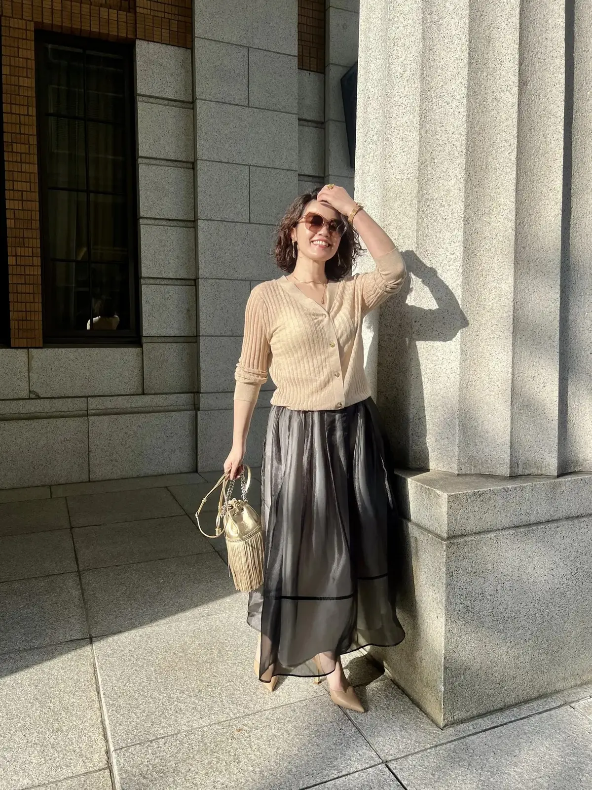 E by éclatのオーガンジー裏配色タックスカートにときめいています♡