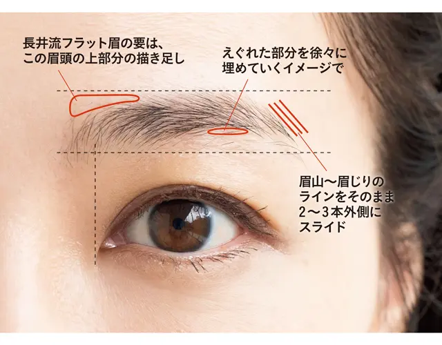 優しげフラット眉のポイント