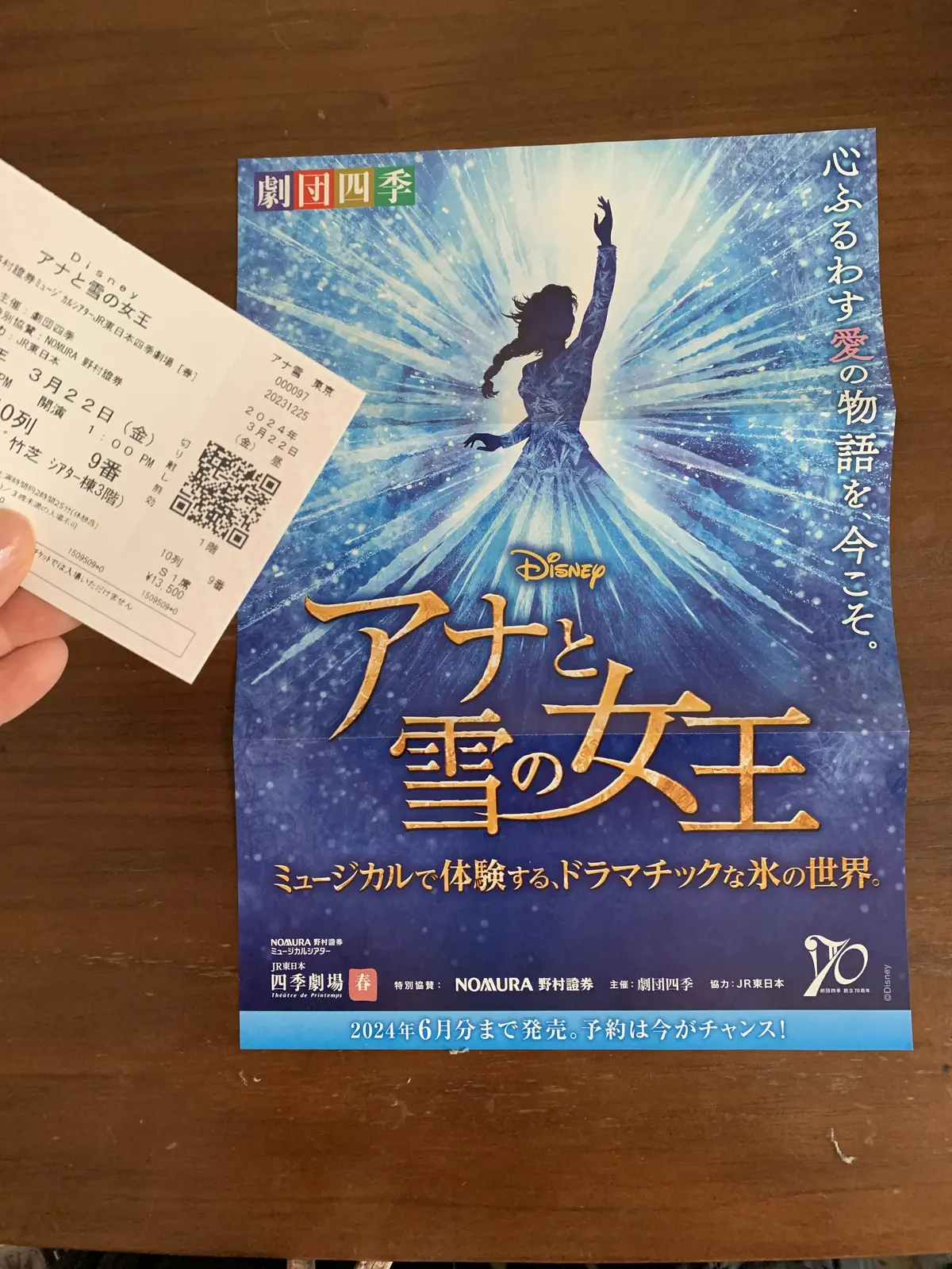 アナ雪のチラシとチケット
