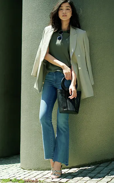 夏グレージュ　ジャケット　カオス