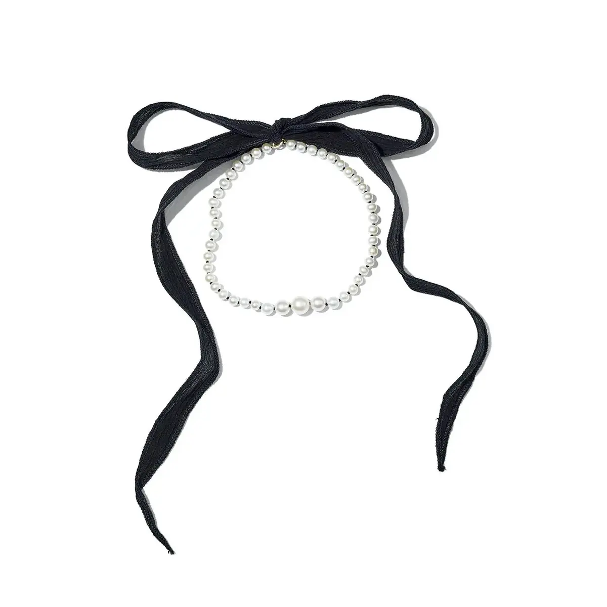 ミズキのシルクリボンパールネックレス